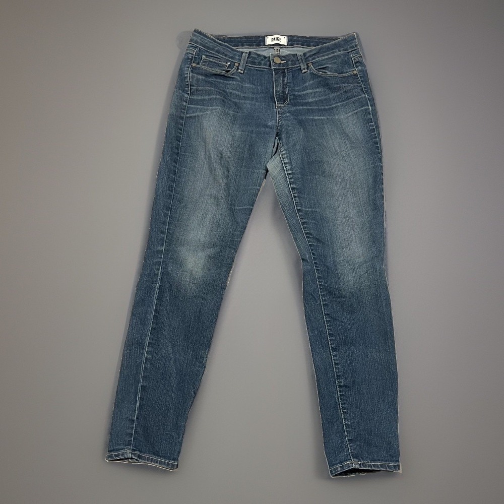 Paige Womens Indigo Blue Verdugo Ankle USA Washed Denim Slim Jeans Size 31